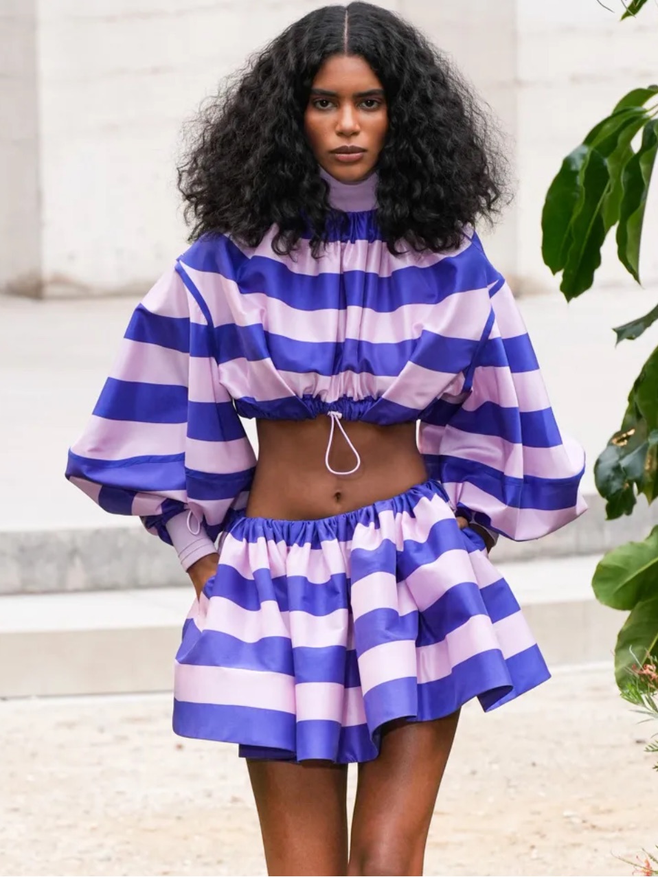 New Zimmermann Tama Horizontal Striped Turtleneck Crop Top